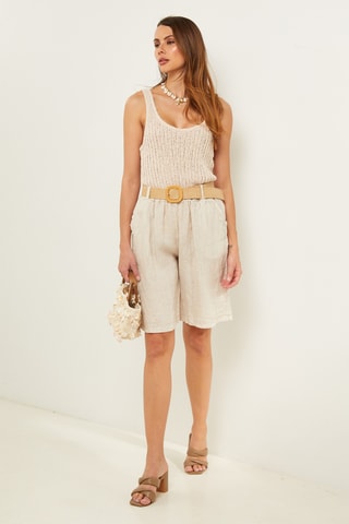 Bermudas de lino - Beige