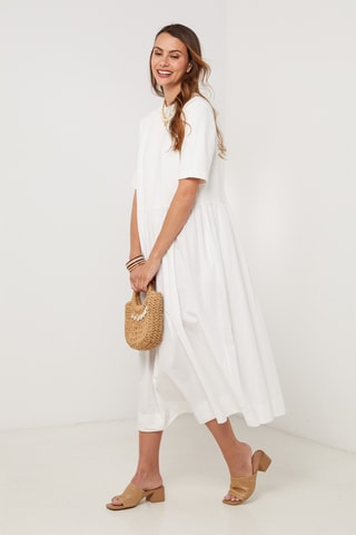Vestido midi - Blanco