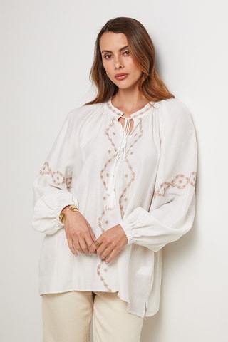 Camisa de lino - Beige
