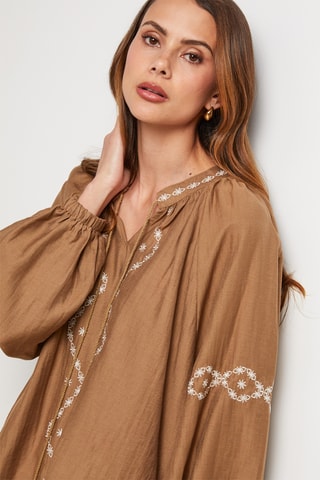 Camisa de lino - Camel
