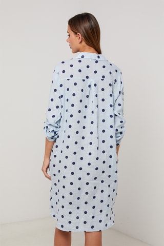 Vestido camisero de lino - Azul claro