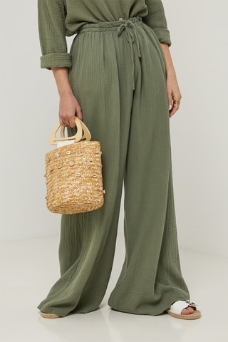 Pantalón de lino - Caqui