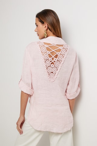 Camisa de lino - Rosa