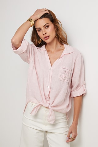 Camisa de lino - Rosa