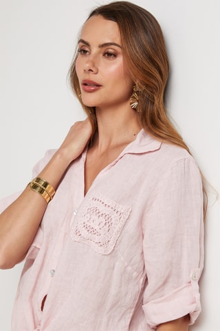 Camisa de lino - Rosa