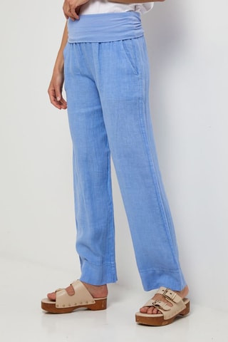 Pantalon en lin - Bleu