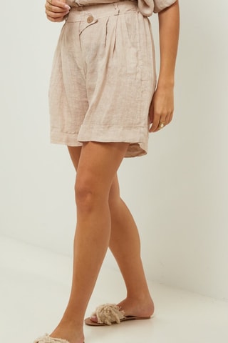 Short de lino - Beige