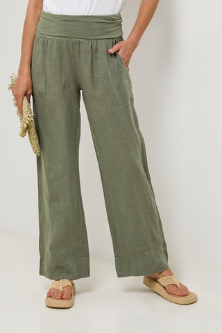 Pantalon en lin - Kaki