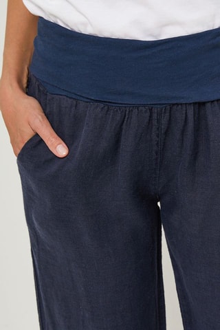 Pantalon en lin - Bleu marine