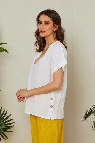 Blusa de lino - Blanco