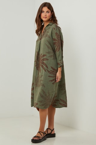 Vestido de lino - Caqui