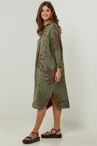 Vestido de lino - Caqui