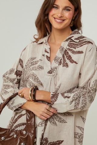 Vestido de lino - Beige