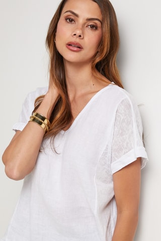 Top de lino - Blanco