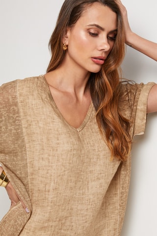 Top de lino - Camel