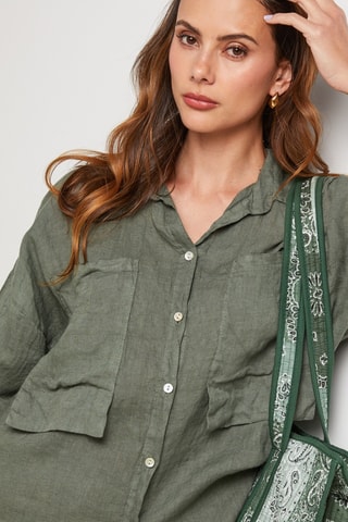 Camisa de lino - Caqui