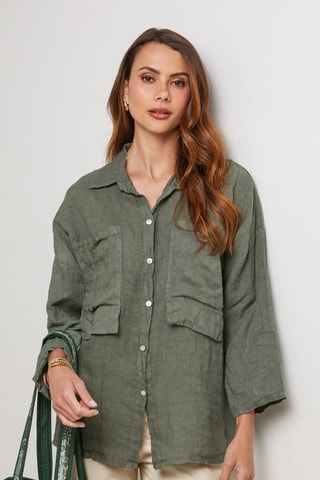 Camisa de lino - Caqui