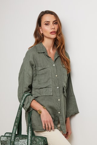 Camisa de lino - Caqui
