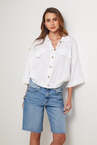Camisa de lino - Blanco