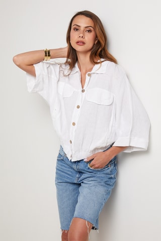 Camisa de lino - Blanco
