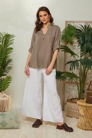 Blusa de lino - Topo