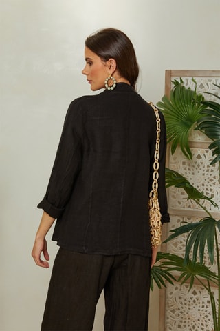 Chaqueta de lino - Negro