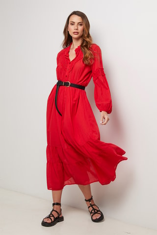 Vestido midi - Rojo