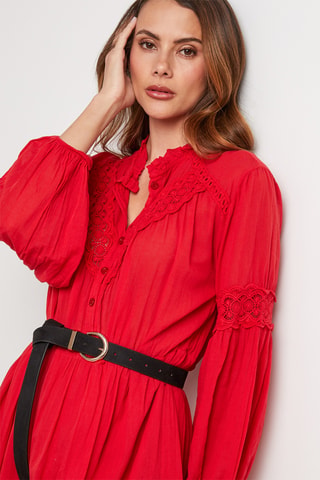Vestido midi - Rojo