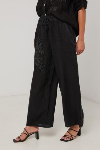 Pantalón de lino - Negro