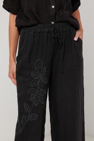 Pantalón de lino - Negro