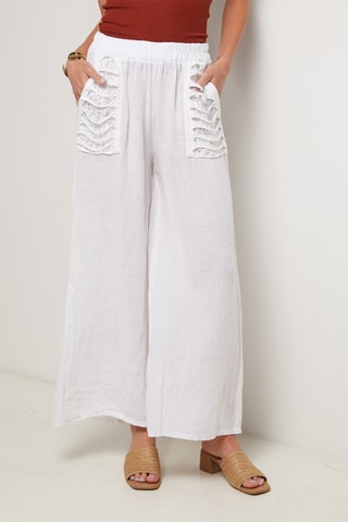 Pantalón de lino - Blanco