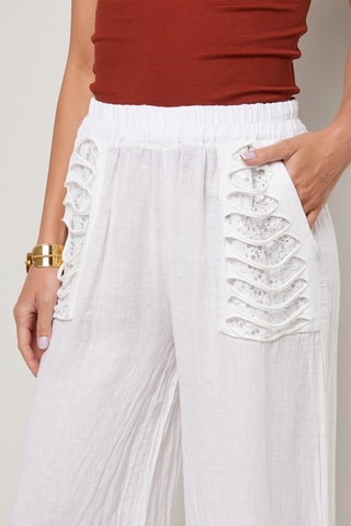 Pantalón de lino - Blanco