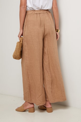 Pantalón de lino - Camel
