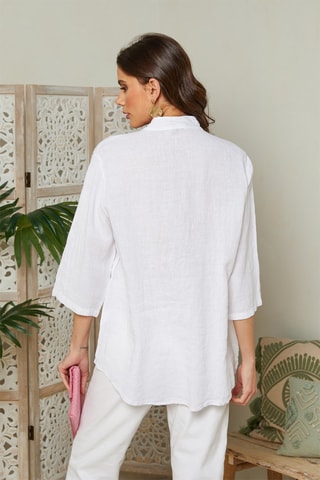 Blusa de lino - Blanco
