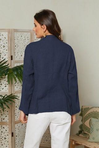 Chaqueta de lino - Azul