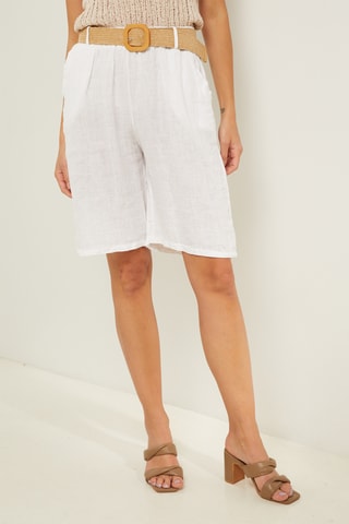 Bermudas de lino - Blanco
