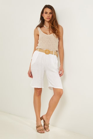 Bermudas de lino - Blanco