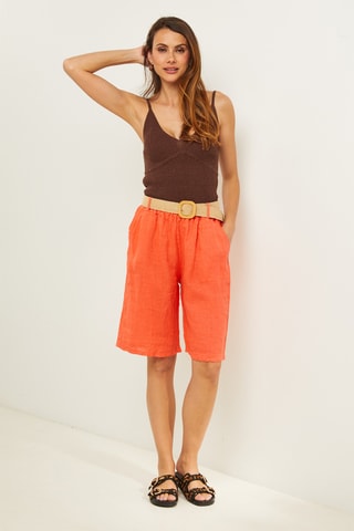 Bermudas de lino - Coral