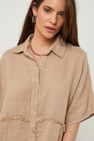 Camisa de lino - Camel