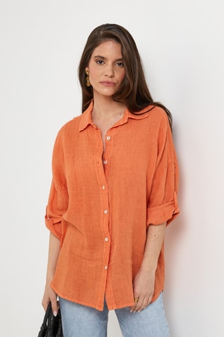 Camisa de lino - Naranja