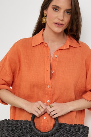 Camisa de lino - Naranja