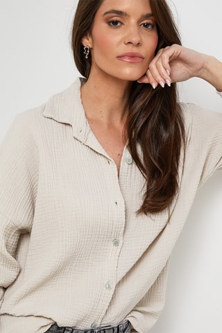 Camisa de lino - Beige