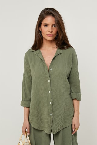 Camisa de lino - Caqui