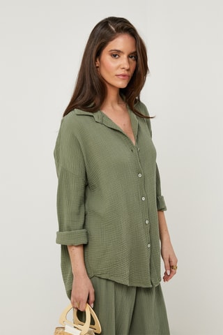 Camisa de lino - Caqui