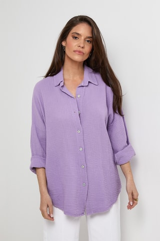 Camisa de lino - Violeta