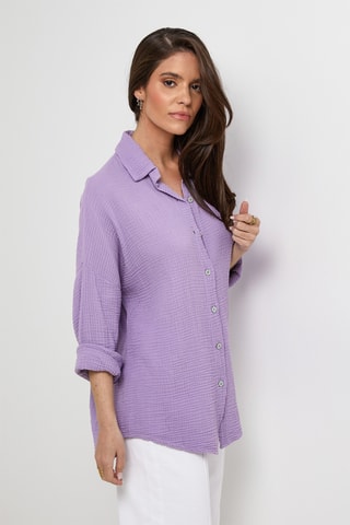 Camisa de lino - Violeta