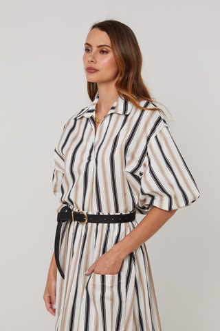Top de lino - Blanco y negro