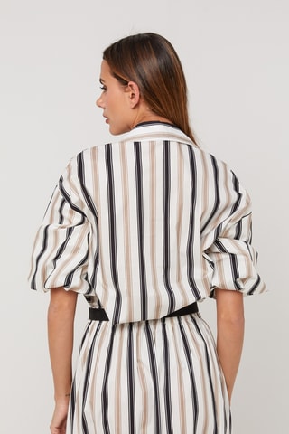 Top de lino - Blanco y negro