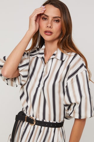 Top de lino - Blanco y negro