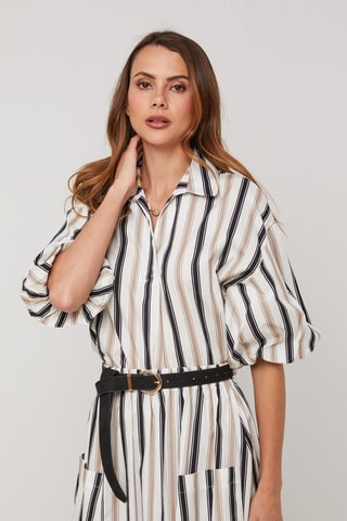 Top de lino - Blanco y negro